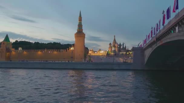 Μόσχα Κρεμλίνο Θέα Από Ποτάμι — Αρχείο Βίντεο