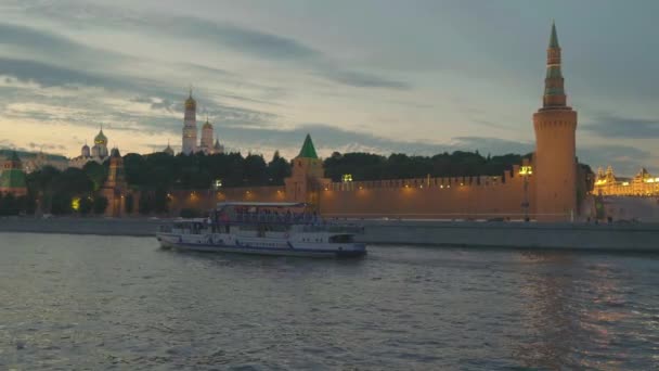 Μόσχα Κρεμλίνο Θέα Από Ποτάμι — Αρχείο Βίντεο