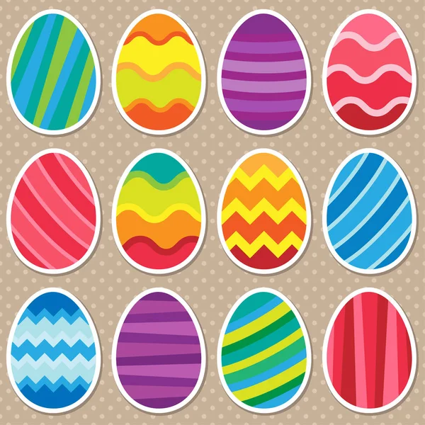 Různé barevné velikonoční vejce ikony — Stockový vektor