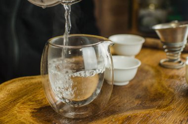 Çin çay töreni ile Anchang. Dinlenme ruhu için