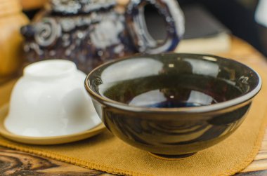 Çin çay töreni ile Anchang. Dinlenme ruhu için