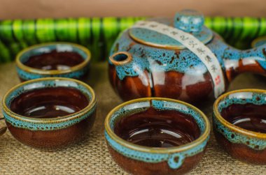 Çin çay töreni ile Anchang. Dinlenme ruhu için