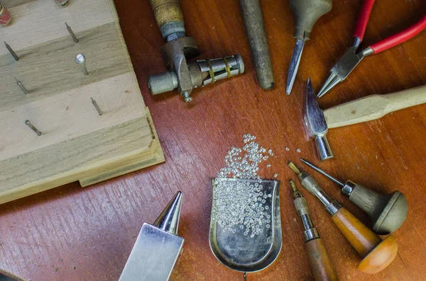 Profesyonel Araçları Yapımı Craft Kuyumculuk Için Masaüstü Kopya Alanı — Stok fotoğraf