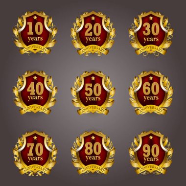 Altın yıldönümü rozetleri kümesi