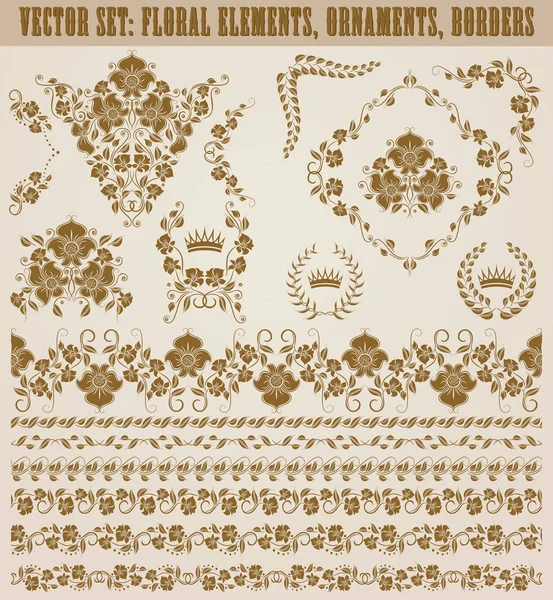 Set of vector damask ornaments. — Stock Vector