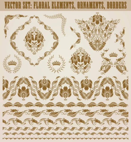 Set vektör damask süsler. — Stok Vektör