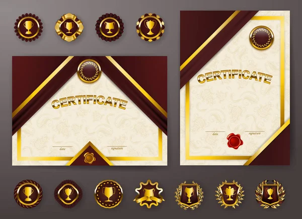 Set elegante sjablonen van certificaat, diploma — Stockvector