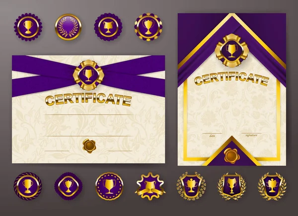 Zarif şablonları bir sertifika, diploma — Stok Vektör