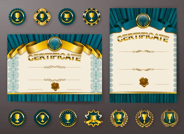 Набір елегантних шаблонів сертифіката, диплом — стоковий вектор
