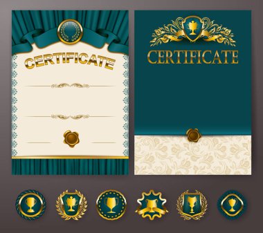 Diploma dantel süsleme ile zarif şablonları ayarlama,