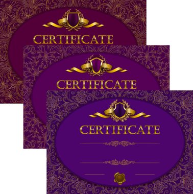 Diploma dantel süsleme ile zarif şablonları ayarlama