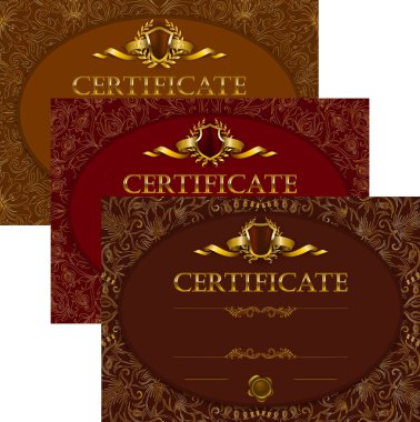 Diploma dantel süsleme ile zarif şablonları ayarlama