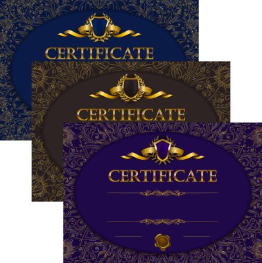 Diploma dantel süsleme ile zarif şablonları ayarlama