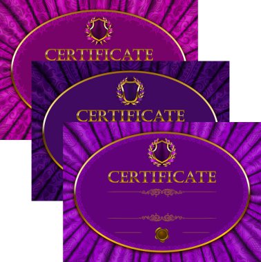 Diploma dantel süsleme ile zarif şablonları ayarlama