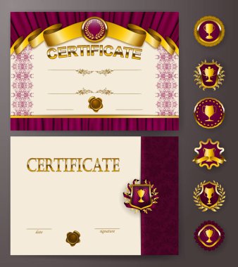 Diploma dantel süsleme ile zarif şablonları ayarlama,