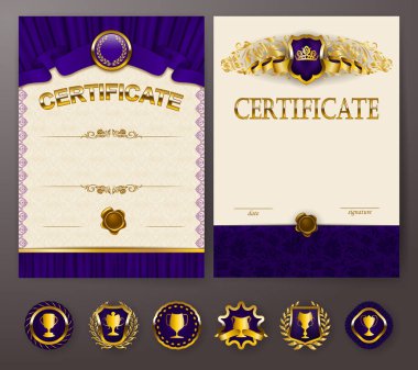 Diploma dantel süsleme ile zarif şablonları ayarlama,