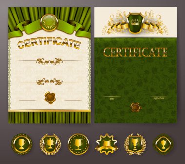 Diploma dantel süsleme ile zarif şablonları ayarlama,