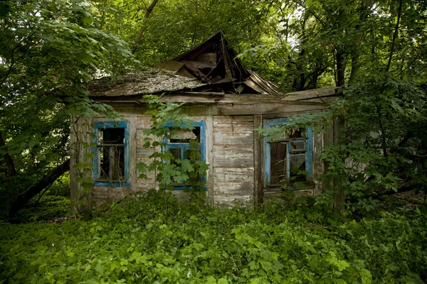 Verlaten Begroeid Woonhuis Stad Pripyat Chernobyl Uitsluitings Zone — Stockfoto