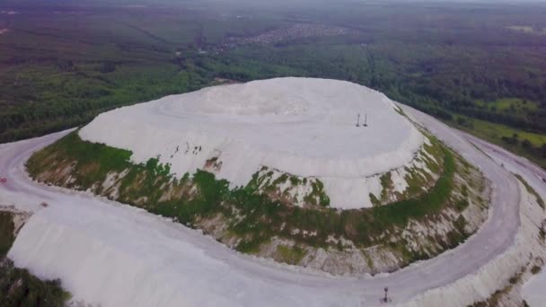 Artificial Mountain Gypsum Phosphate Product Industrial Enterprise Aerial View Moscow — Stock Video