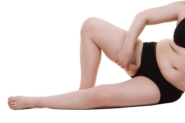 Fette weibliche Beine isoliert auf weißem Hintergrund — Stockfoto
