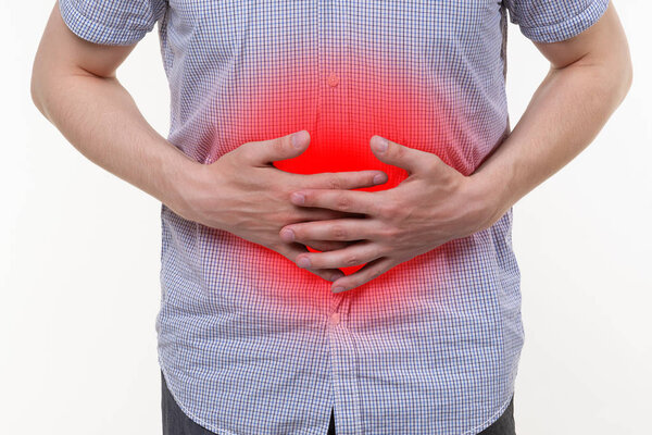 Man with abdominal pain, stomach ache