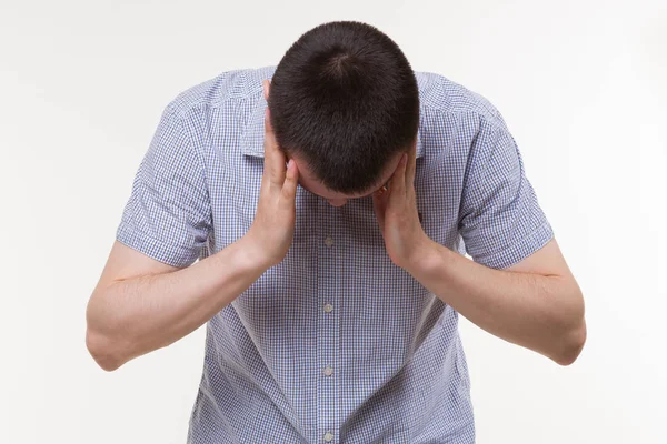Headache and migraine, man with head pain