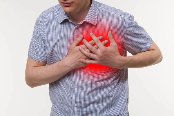 Herzinfarkt, Mann mit Brustschmerzen — Stockfoto