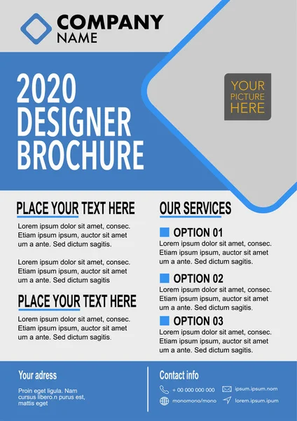 Vektör tasarımı. Broşür, Yıllık Rapor, Dergi, Poster, Şirket Sunumu, Portföy, Flyer için Şablon. A4 numara. Kullanımı ve düzenlenmesi kolay