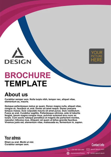 Vektör tasarımı. Broşür, Yıllık Rapor, Dergi, Poster, Şirket Sunumu, Portföy, Flyer için Şablon. A4 numara. Kullanımı ve düzenlenmesi kolay