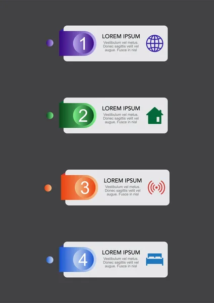 Vector Illustration Infographic Design Template Icons Options Steps Can Used — Stock Vector