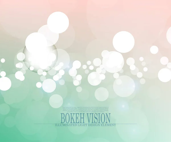 Vecteur Abstrait Bokeh Vision Fond Lumineux Design Effet Lumière Éclairé — Image vectorielle