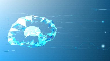 Vektör teknolojik soyut beyin elektronik arka plan tasarımı