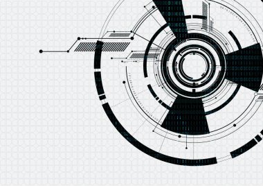 Teknolojik beyaz futuristik bir arayüze vektör arka plan tasarlamak