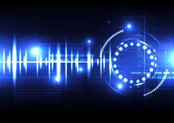Teknolojik Spce Ses Dalgası Işık Efekti Vektör Şablon Arka Plan — Stok Vektör