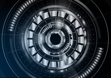 Teknolojik soyut Metalik arayüzü arka plan vektör tasarımı