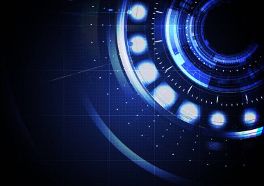 Teknolojik Soyut Dijital cyber hud arabirim en iyi arka plan vektör tasarımı