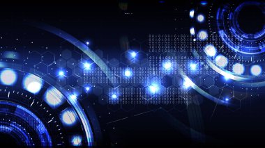 Teknolojik cybersecurity gelecek ışık arka plan vektör tasarımı