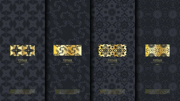 Упаковка Шаблон Арабского Шаблона Дизайн Элемента Концепции Темный Фон Логотип — стоковый вектор