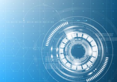 Teknolojik dijital soyut modern hud arayüzü arka plan vektör tasarımı