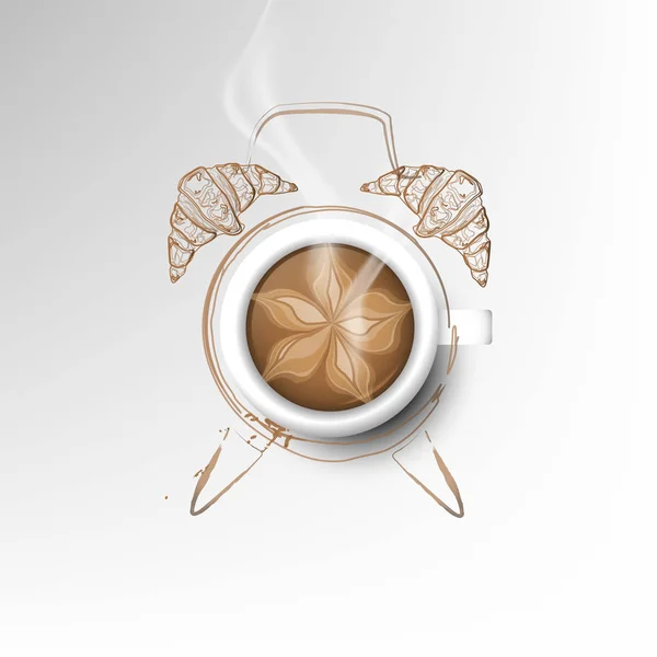 Vektor Isolierte Tasse Kaffee Kollektion Design Latte Time — Stockvektor