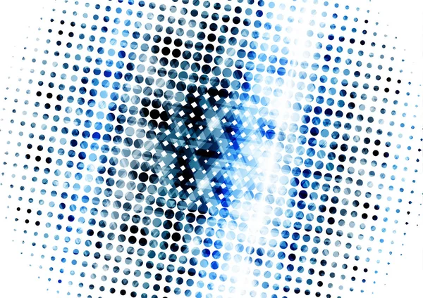 Geométrica Digital Abstrato Moderno Azul Círculo Meio Tom Fundo Vetor — Vetor de Stock