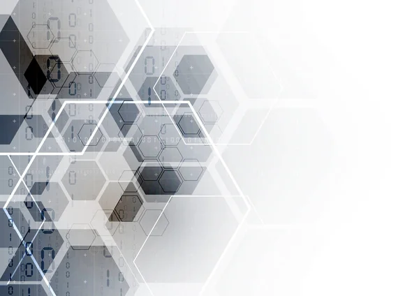 Teknisk Kommunikation Digital Moderna Hexagon Abstrakt Bakgrund Vektor Design — Stock vektor
