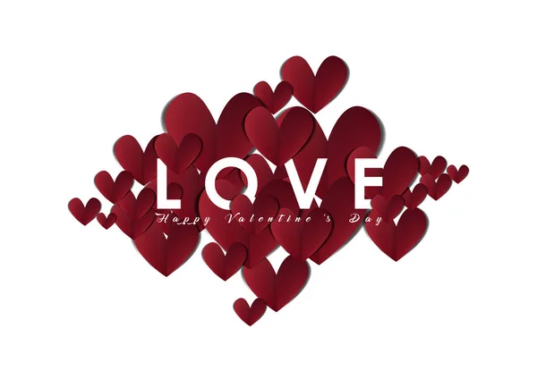 Valentine Paper Heart Abstrait Fond Vectoriel Design — Image vectorielle