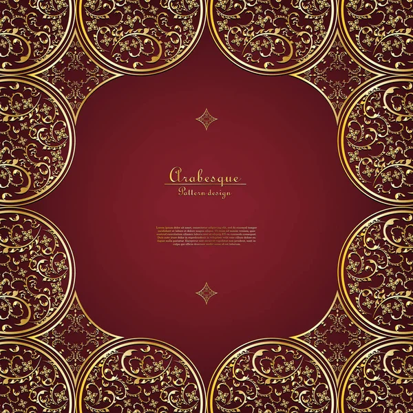 Arabesque Thai element gold flower background template vector design