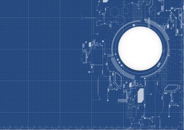 Teknolojik Soyut Dijital Teknik plan arka plan vektör tasarımı