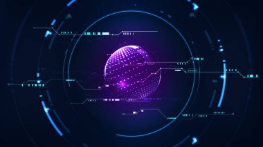 Teknolojik gelecekteki arabirim hud global platform arka plan şablonu vektör tasarımı