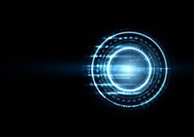 Teknolojik gelecekteki dünya çapında arayüz sistemi arka plan vektör tasarımı