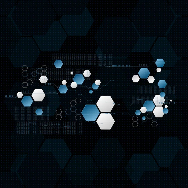 Technological Encryption Future Hexagonal Data Sync Background Vector Design — Stock Vector