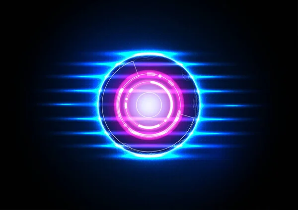 Teknolojik gelecekteki neon bağlantı platform arka plan vektör tasarımı