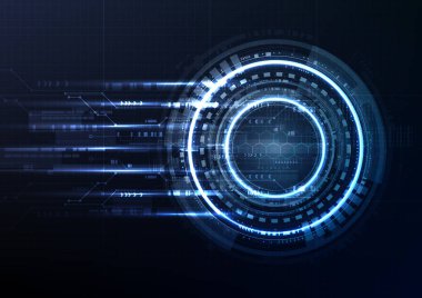 Teknolojik arayüz gelecekteki sistem hud arka plan vektör tasarımı